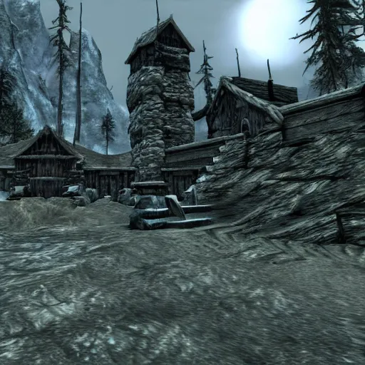 Image similar to Skyrim as a PS2 game, screenshot