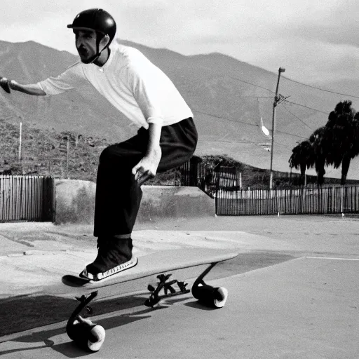 Image similar to francisco franco skateboarding in el valle de los caidos