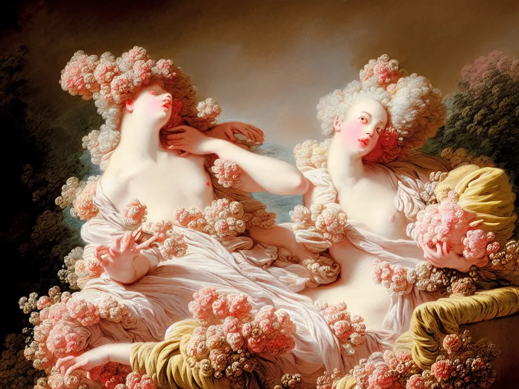 Image similar to fragrance advertising campaign by jean honore fragonard, highly detailed, intricate