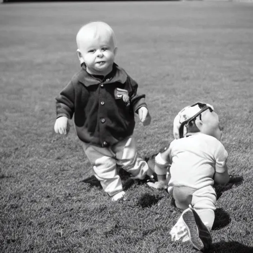 Image similar to Babies playing baseball