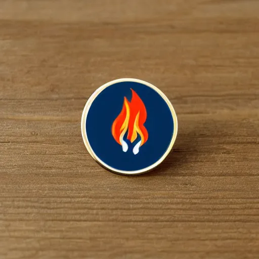 Image similar to retro minimalistic clean fire warning enamel pin