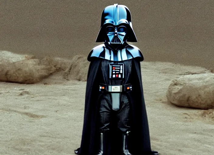 Image similar to film still of Darth Vader does success kid pose in the new Star Wars movie, 4k