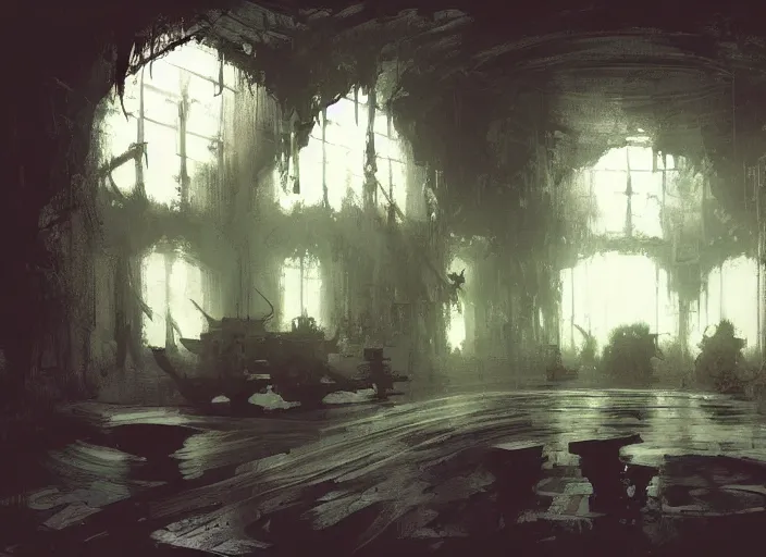 Image similar to torture dungeon room interior, intricate, elegant, highly detailed, john park, frazetta, sparth, ruan jia, jeffrey catherine jones