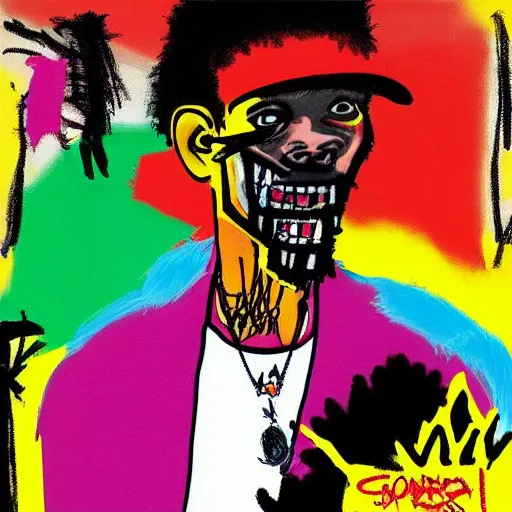 Prompt: sonny digital album cover basquiat style