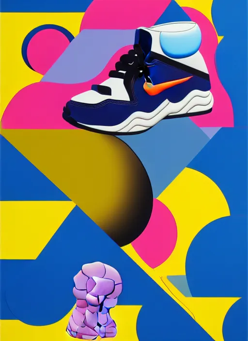 Image similar to nike acg by shusei nagaoka, kaws, david rudnick, airbrush on canvas, pastell colours, cell shaded, 8 k