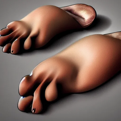 Image similar to a human foot but every toe is a dog, digital art, realistic, artstation