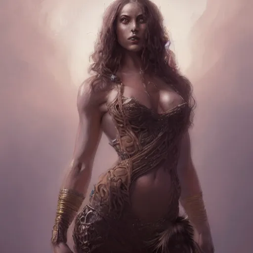 Prompt: portrait of a mink woman, muscular, fantasy, intricate, elegant, highly detailed, digital painting, artstation, concept art, matte, sharp focus, illustration, art by aenaluck and roberto ferri and greg rutkowski, epic fantasy, digital painting