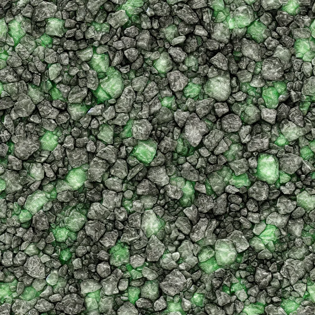 Image similar to long green crystals sticking out of the rock surface, detailed ground terrain albedo texture, flat, 2 d texture, seamless