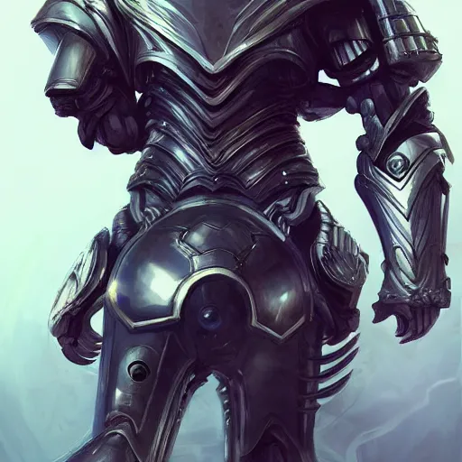 Image similar to futuristic armor with pistons at the back of it ,D&D, fantasy, elegant, hopeful, muscular, highly detailed, digital painting, artstation, concept art, smooth, sharp focus, illustration