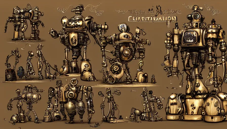 Image similar to steampunk robots civilization