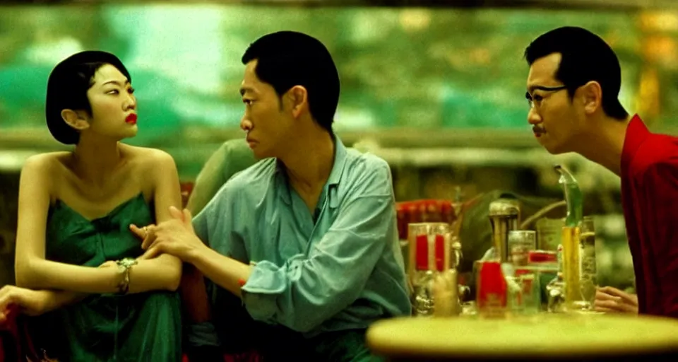 Image similar to wong kar wai love movie scene