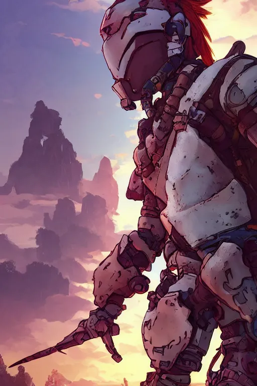 Image similar to combination suit armor aloy horizon forbidden west horizon zero dawn robot ninja mask helmet backpack tribal, art gta 5 comics, official fanart behance hd artstation by jesper ejsing, by rhads, makoto shinkai and lois van baarle, ilya kuvshinov, ossdraws radiating a glowing aura cgi rtx 2 0 2 2