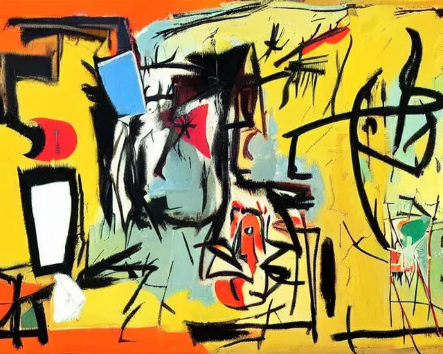 Prompt: painting of an ipad by graham sutherland, basquiat!!, neo - expressionism, muted colors!