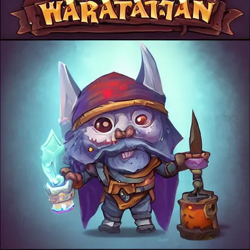 Prompt: a cute and adorable little ork wizard, hearthstone, concept illustartion, character art,