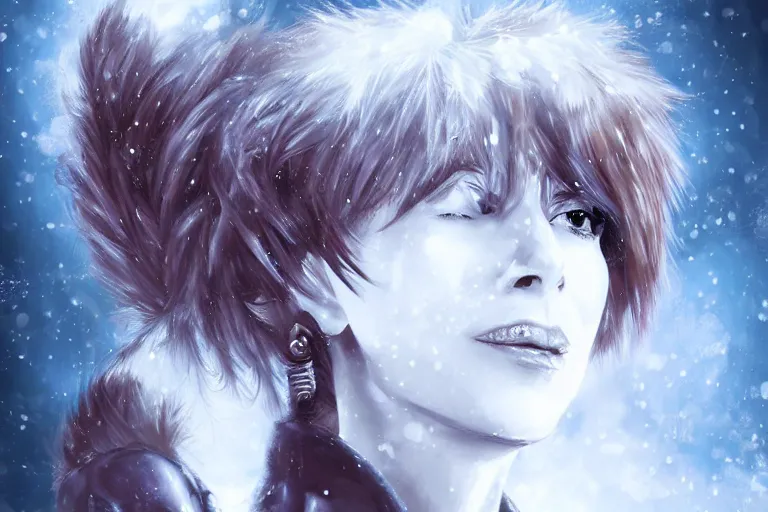 Prompt: Mylene Farmer in Blizzard style, artstation, deviantart