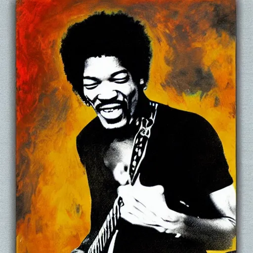 Prompt: Jimy Hendrix playing by Velasquez