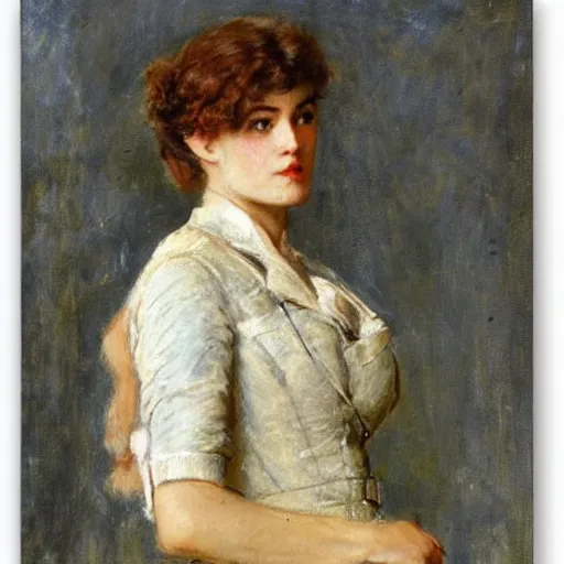 Image similar to action heroine by alfred stevens