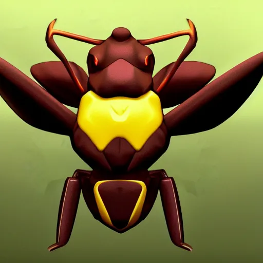 Image similar to A pokemon looks like a stag beetle,Trending on art station. Unreal engine.