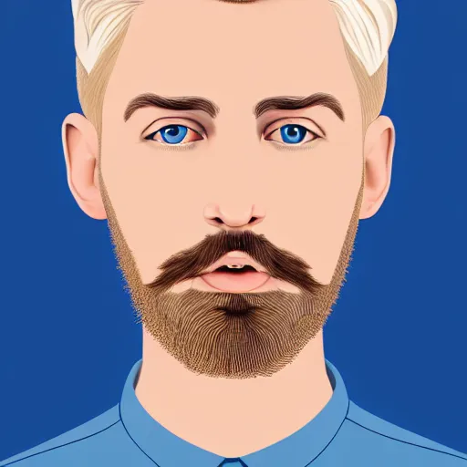 Image similar to A portrait of a british man, digital painting man with short blond hair and a short blond beard, blue eyes, pale skin, English heritage, digital art, cartoon, mid-shot, 8k