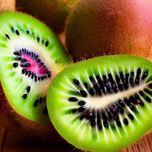 Image similar to Kiwi fruit, kiwi, bird, blended together