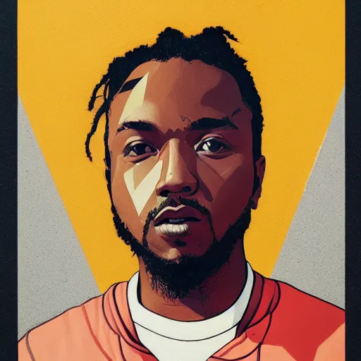 Prompt: Kendrick Lamar 2022 profile picture by Sachin Teng, asymmetrical, Organic Painting , Matte Painting, geometric shapes, hard edges, graffiti, street art:2 by Sachin Teng:4