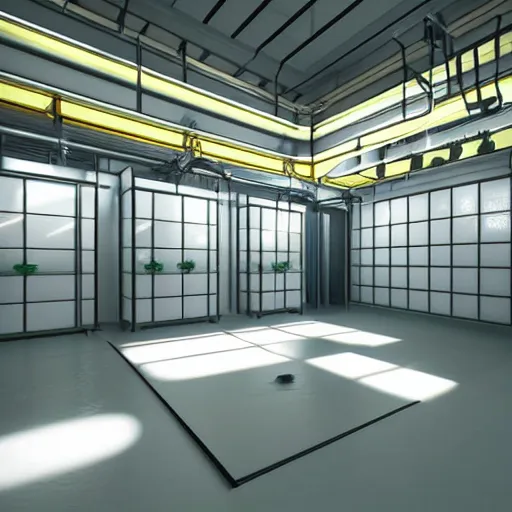 Prompt: still photo of a japanese plant room, highly detailed, photorealistic portrait, bright studio setting, studio lighting, crisp quality and light reflections, unreal engine 5 quality render