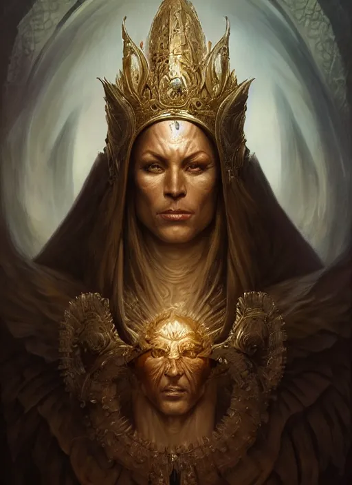 Image similar to the god king, elegant, highly detailed, centered, digital painting, artstation, concept art, smooth, sharp focus, illustration, artgerm, tomasz alen kopera, peter mohrbacher, donato giancola, joseph christian leyendecker, wlop, frank frazetta