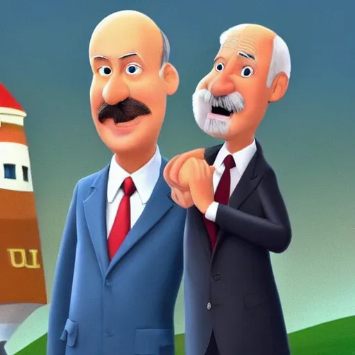 Prompt: alexander lukashenko starring in pixar cartoon.