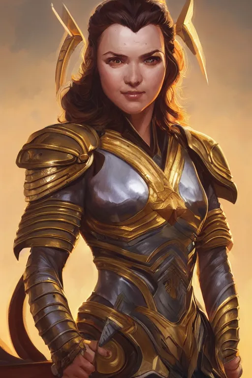 Image similar to amazon valkyrie athena, d & d, fantasy, portrait, highly detailed, headshot, digital painting, trending on artstation, concept art, sharp focus, illustration, art by artgerm and greg rutkowski and magali villeneuve