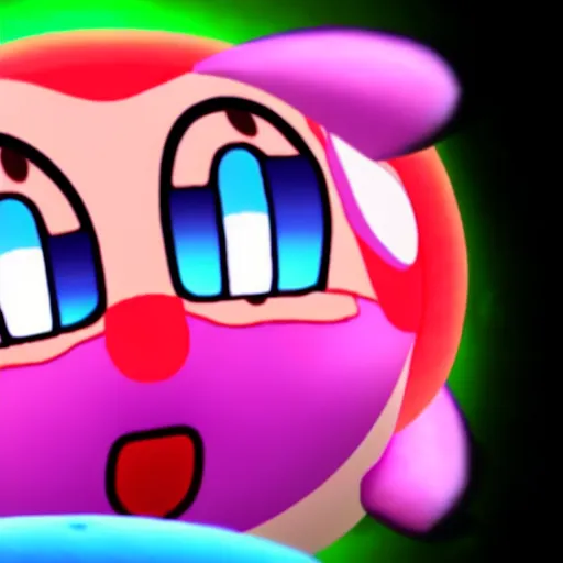 Image similar to kirby consuming the universe, kirby's dreamland gameplay, horror