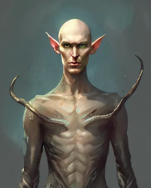 Prompt: character portrait of a slender half - elven man, by greg rutkowski, mark brookes, jim burns, tom bagshaw, trending on artstation