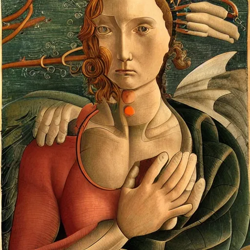 Image similar to cyborg by botticelli