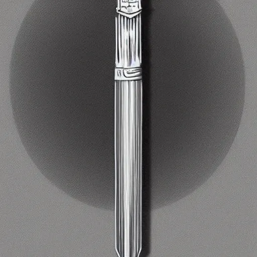 Prompt: a pencil that turns into a sword, digital art