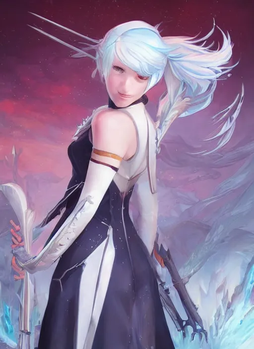 Prompt: portrait of weiss schnee from rwby. digital art by magali villeneuve, ross tran, and eugene de blaas. vibrant color scheme, intricately detailed, in the style of romanticism. artstation, nasreddine dinet