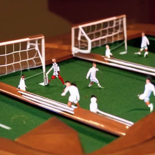 Prompt: a photo general of table football soccer, vintage, realistic,