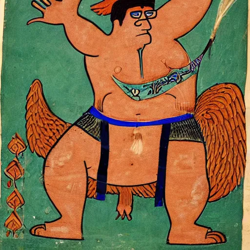 Prompt: mesopotamian artwork portraying peter griffin fighting a giant chicken, very detailed, very intricate,