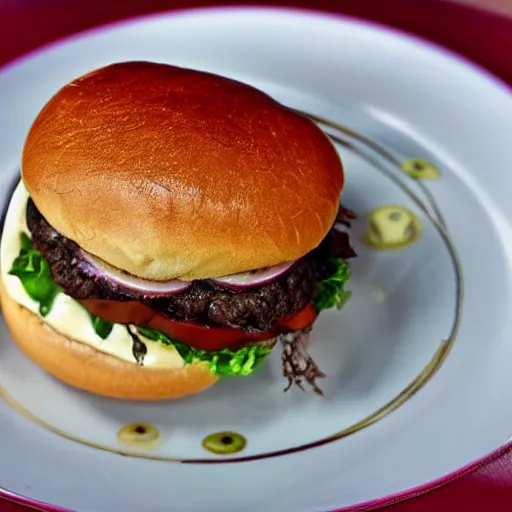 Image similar to worm hamburger, award winning, michelin star