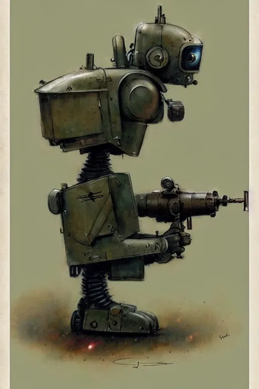 Image similar to (((((1950s military robot pet . muted colors.))))) by Jean-Baptiste Monge !!!!!!!!!!!!!!!!!!!!!!!!!!!