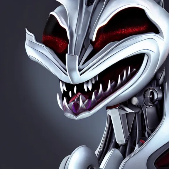 Image similar to close up mawshot of a cute elegant beautiful stunning anthropomorphic female robot dragon, with sleek silver metal armor, glowing OLED visor, facing the camera, the open maw being highly detailed and soft, with a gullet at the end, you looking into the maw, food pov, micro pov, vore, digital art, pov furry art, anthro art, furry, warframe art, high quality, 3D realistic, dragon mawshot, maw art, macro art, micro art, dragon art, Furaffinity, Deviantart, Eka's Portal, G6