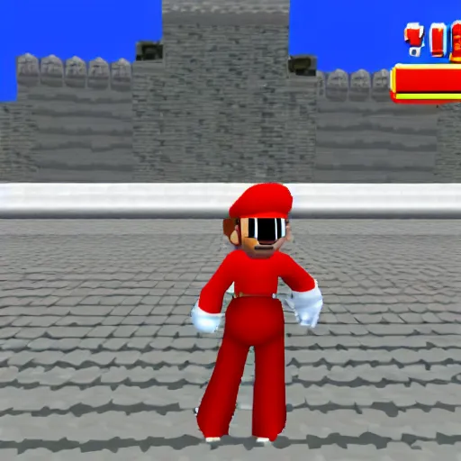 Prompt: Vladimir Putin as an enemy in Super Mario 64, in game screenshot