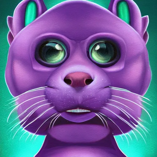 Prompt: furry ( fandom ) art of an anthropomorphic purple otter with alien antennas, digital art, painting, trending on furaffinity