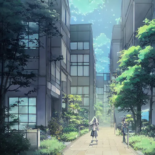 Prompt: The Education and Residential Ward, Bunkyo, Anime concept art by Makoto Shinkai