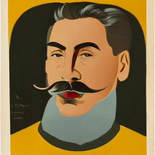 Image similar to portrait of joseph stalin cutting of his moustache