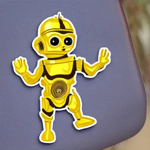 Prompt: cute baby c3po sticker