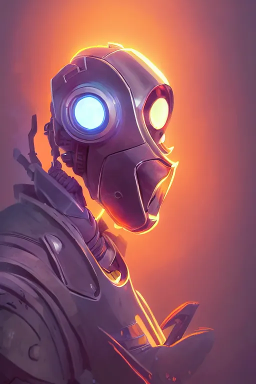 Image similar to epic mask helmet robot ninja portrait stylized as fornite style game design fanart by concept artist gervasio canda, behance hd by jesper ejsing, by rhads, makoto shinkai and lois van baarle, ilya kuvshinov, rossdraws global illumination radiating a glowing aura global illumination ray tracing hdr render in unreal engine 5