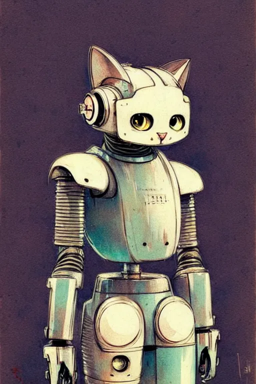 Image similar to ( ( ( ( ( 1 9 5 0 s retro future robot cat. muted colors. ) ) ) ) ) by jean - baptiste monge!!!!!!!!!!!!!!!!!!!!!!!!!!!!!!