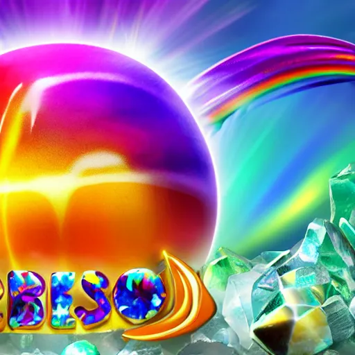 Image similar to rainbow! gem! crystal! monster, 8 k, hd