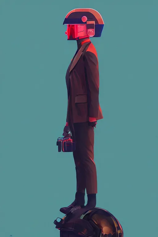 Prompt: full body millionaire pimp, blade runner 2 0 4 9, scorched earth, cassette futurism, modular synthesizer helmet, the grand budapest hotel, glow, digital art, artstation, pop art, by hsiao - ron cheng