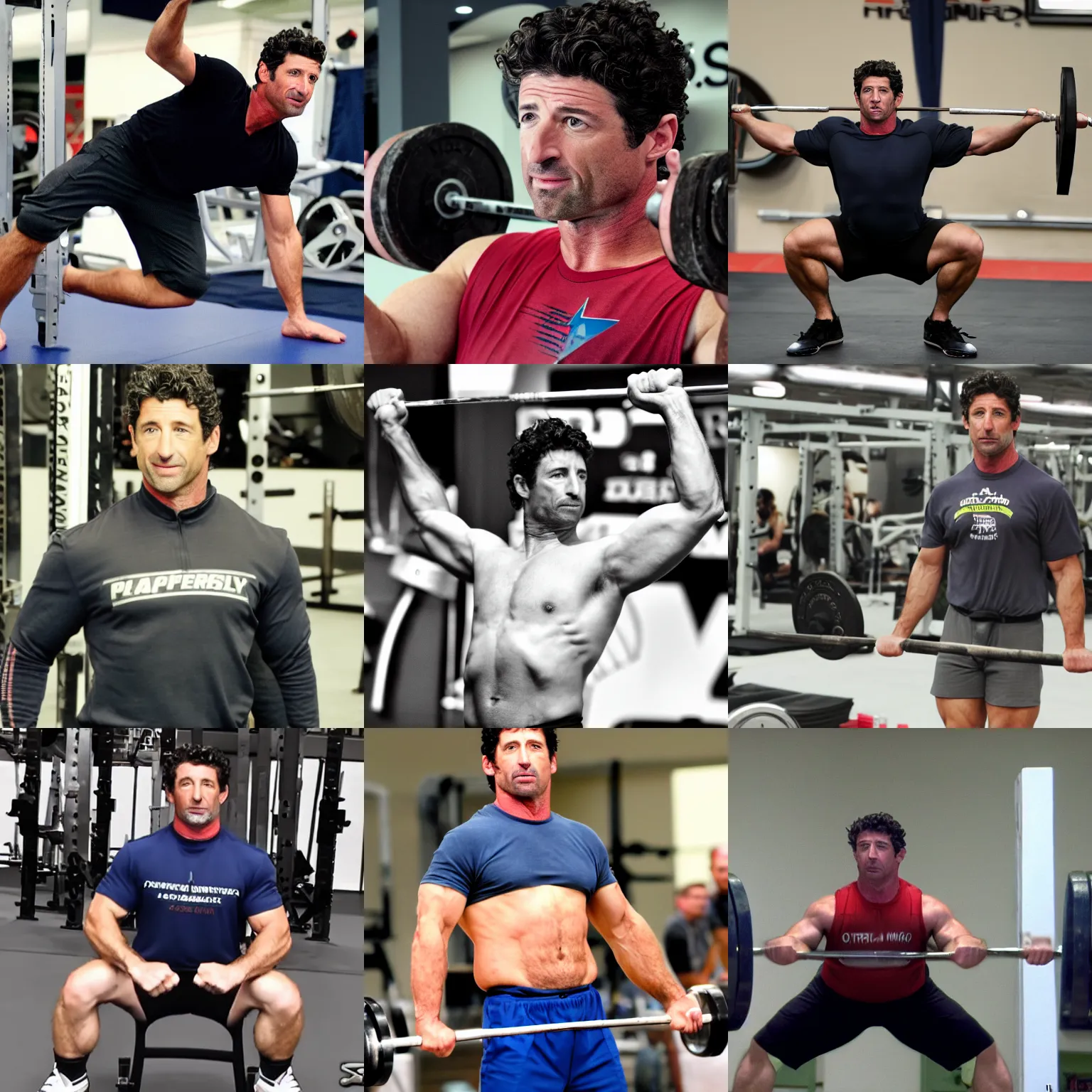 Prompt: patrick dempsey as a powerlifter, 4 k hd