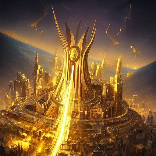 Image similar to Golden Portal City, by Sebastian Luca